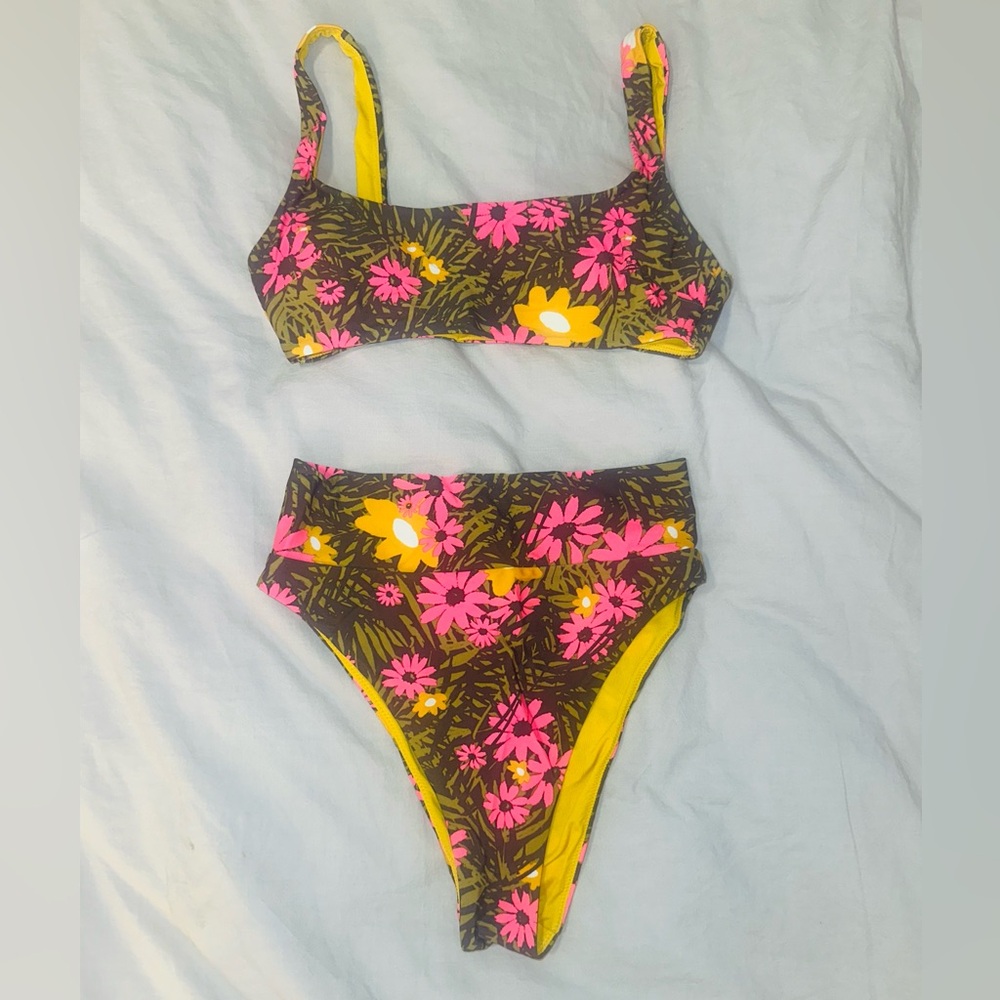 Aerie Floral Tropical Print Bikini Set